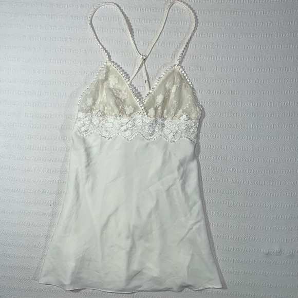 Flora Nikrooz Dresses & Skirts - Flora Nikrooz Womens Embroidered Satin Chemise Slip Dress XS Bridal Coquette